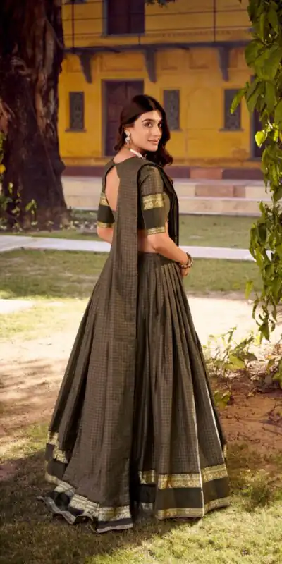 LNB 1900 Grey Color Chettinad Cotton Chex Zari Work Lehenga Choli . Now at just ₹3249. Delivery 4-6 Working Days. Shop now. | Lehenga, Bollywood Lehenga, Creative Lehenga, Designer Lehenga, Embroidered Lehenga, Party Wear Lehenga