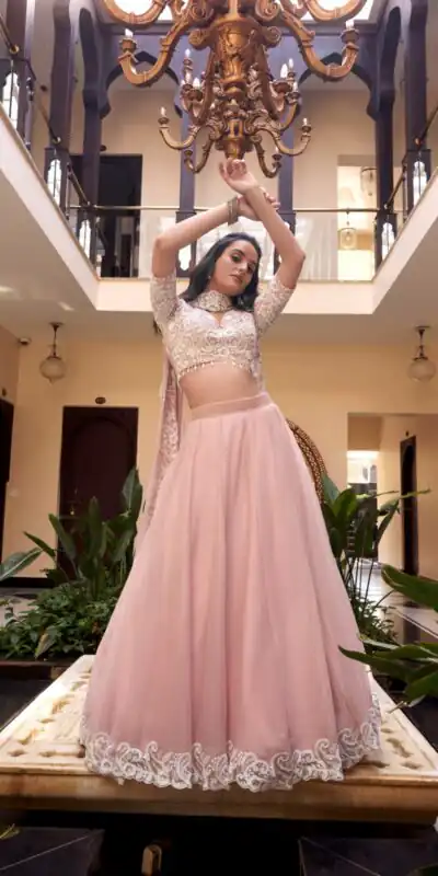 LNB 1439 Light pink Weone Silk Lehenga Choli Perfect for Wedding, Party, Diwali, Ganesh Chaturthi, Bridal Wear – . Now at just ₹3599. Delivery 4- | Lehenga, Bollywood Lehenga, Creative Lehenga, Designer Lehenga, Embroidered Lehenga, Party Wear Lehenga