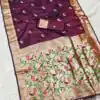 Maroon Soft Paithani Silk Lace Zari Work Saree