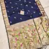 Navy Blue Soft Paithani Silk Lace Zari Work Saree