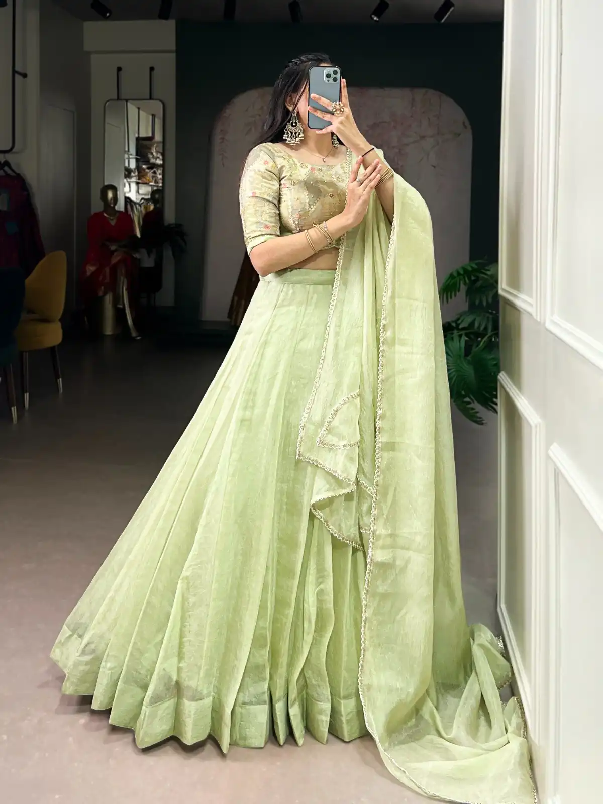 Pista Allen Crush Bead Sequins Work Lehenga Choli - Image 3