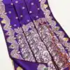 Purple Banarasi Lace Work Gold Zari Border Saree
