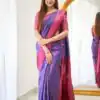 Purple Lichi Silk Jacquard Work Saree