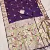 Royal Purple Soft Paithani Silk Lace Zari Work Saree