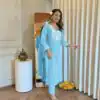 Sky Blue Rayon Wed Lakhnavi  Style Work Salwar Suit