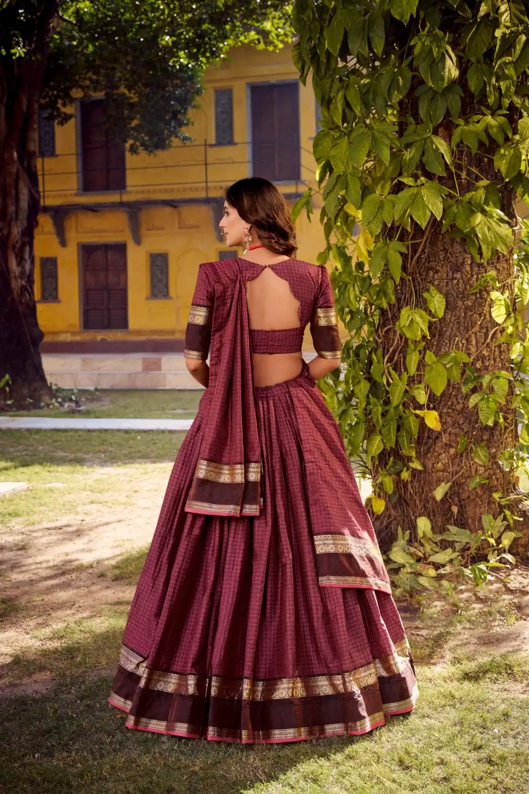 LNB 1900 Wine Color Chettinad Cotton Chex Zari Work Lehenga Choli . Now at just ₹3249. Delivery 4-6 Working Days. Shop now. | Lehenga, Bollywood Lehenga, Creative Lehenga, Designer Lehenga, Embroidered Lehenga, Party Wear Lehenga