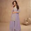 Lavender Chinon Sequence Work Salwar Suit