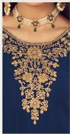 DS 1121 Navy Blue Georgette Salwar Suit with Stone Work. Get it for ₹1999. Wedding, Party, Festive, Events, Delivery 4-6 Working Days. Shop now. | Gowns, Bollywood Gowns, Creative Gowns, Designer Gowns, Embroidered Gowns, Party Wear Gowns
